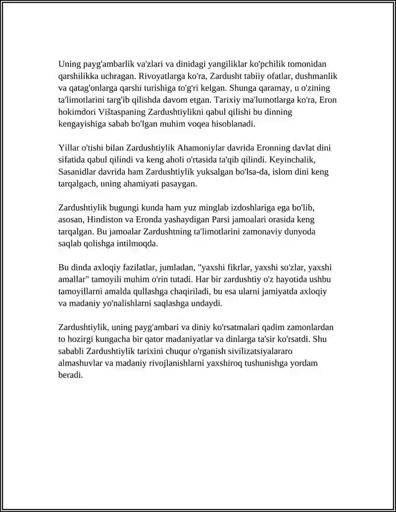 ZARDUSHTIYLIK DINI VA VUJUDGA KELISHI 4
