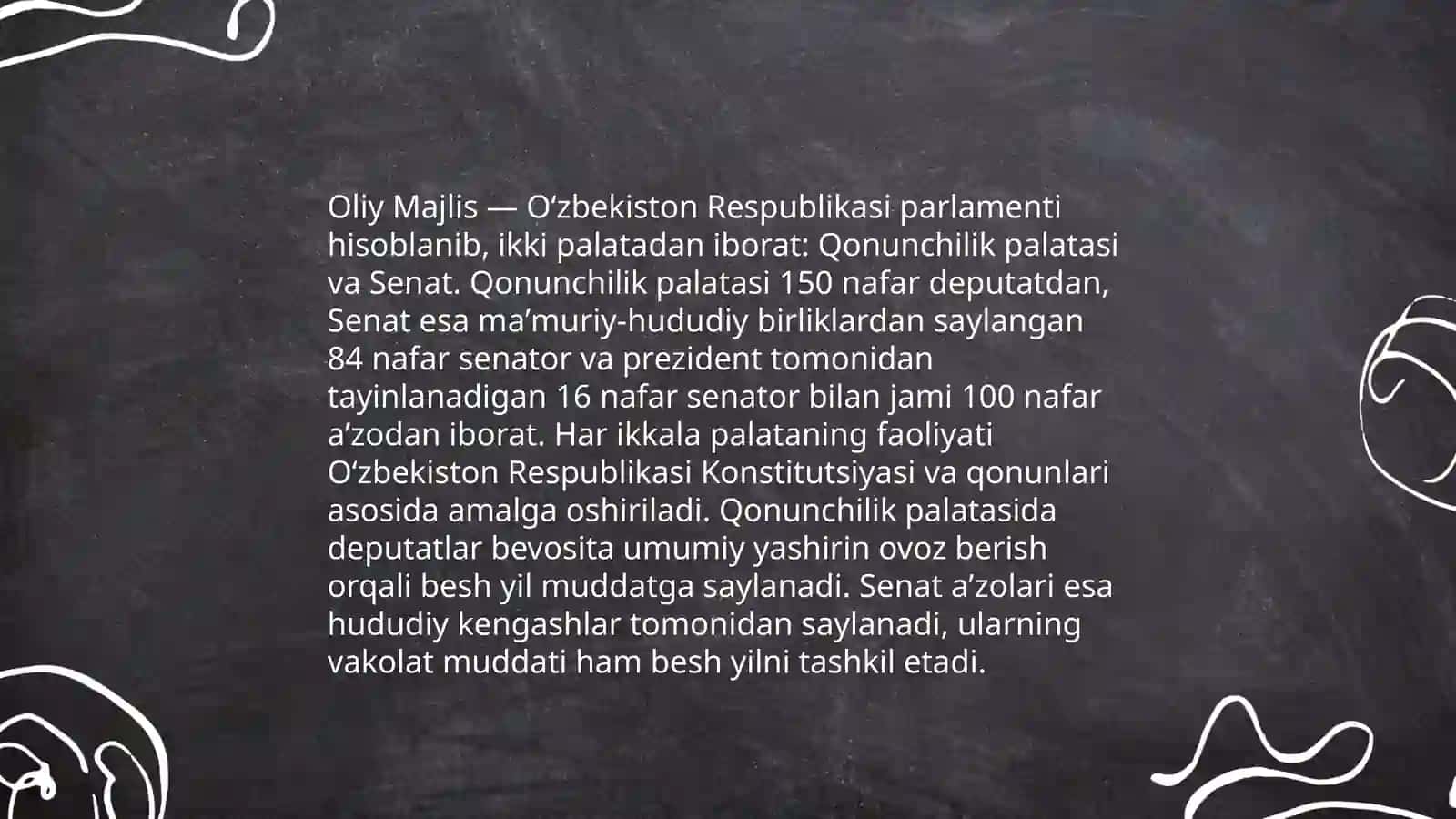 Oliy Majlisning asosiy vakolatlari 4