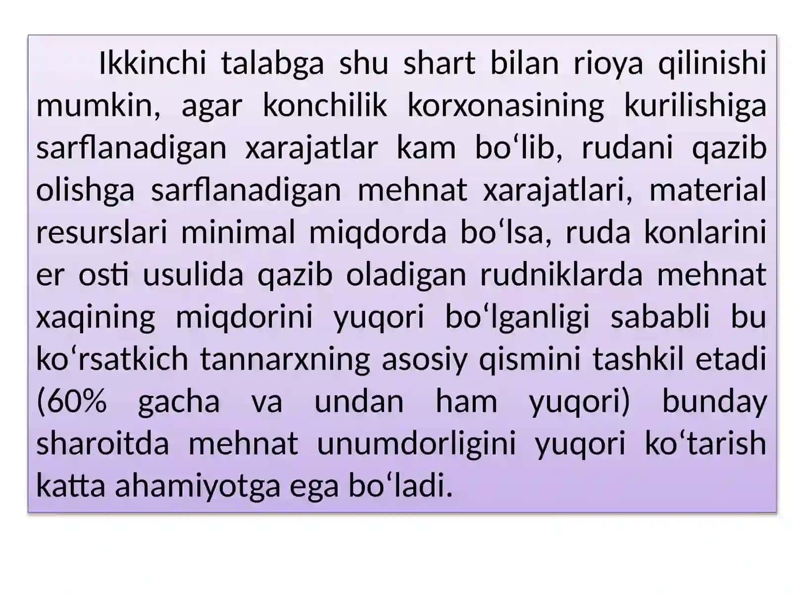 Konni qazib olishga qo‘yiladigan asosiy talablar 4