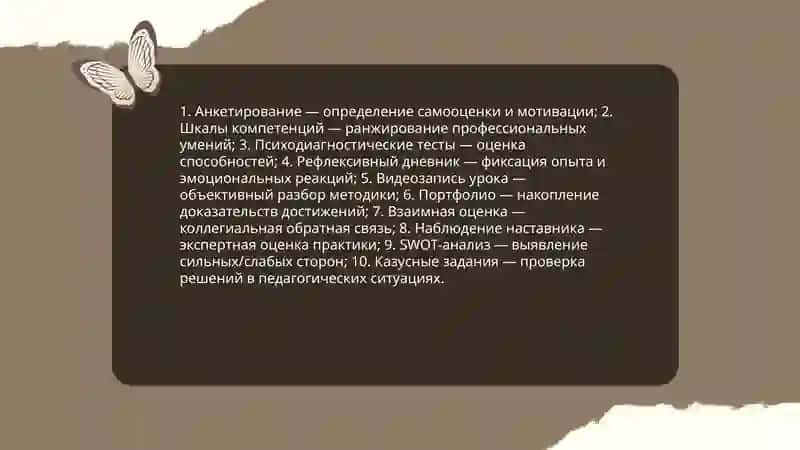 Педагогические пробы:представления о себе и своих возможностях в профессиональной педагогической деятельности.Самодиагностика "Мои педагогические способности". 4
