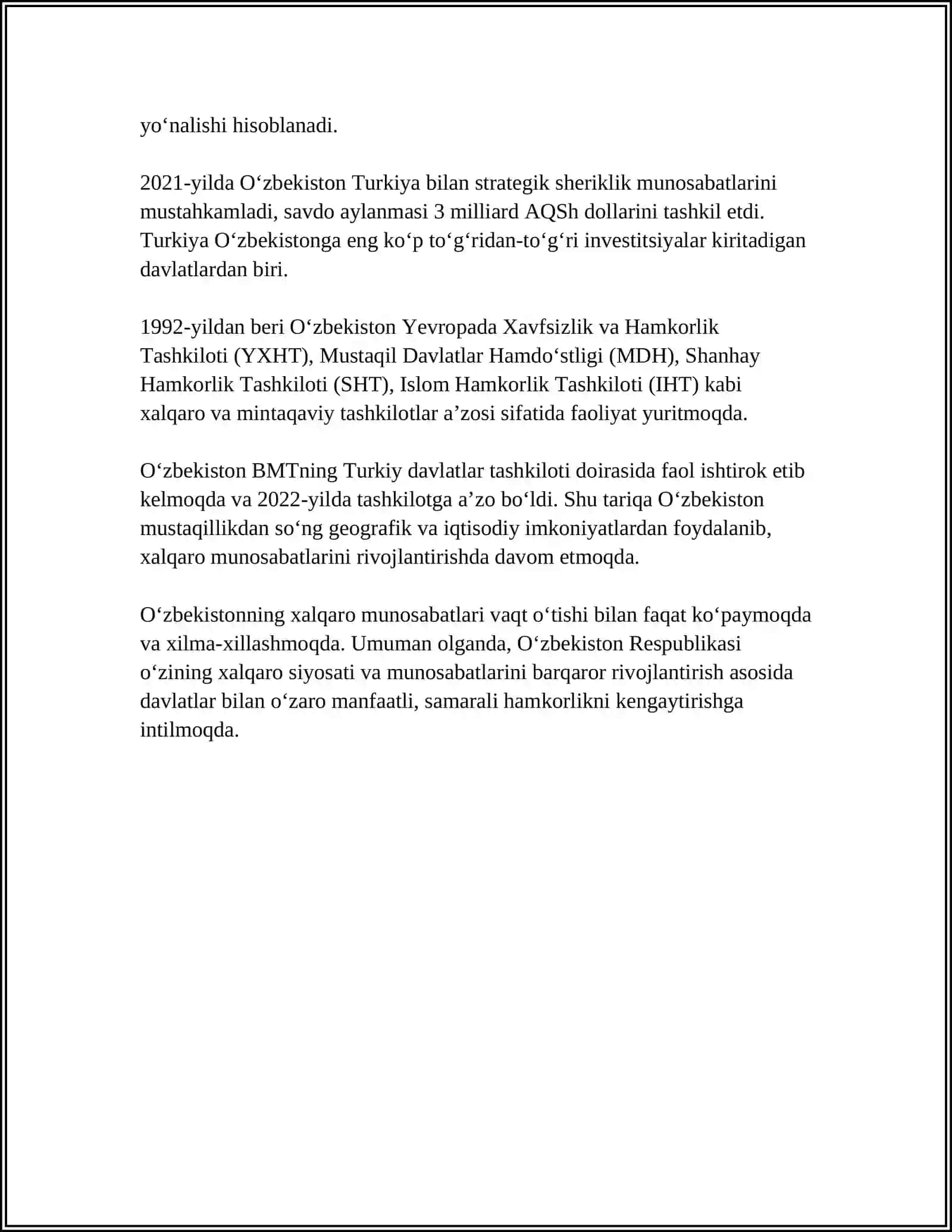 O‘ZBEKISTON VA JAHON HAMJAMIYATI 4