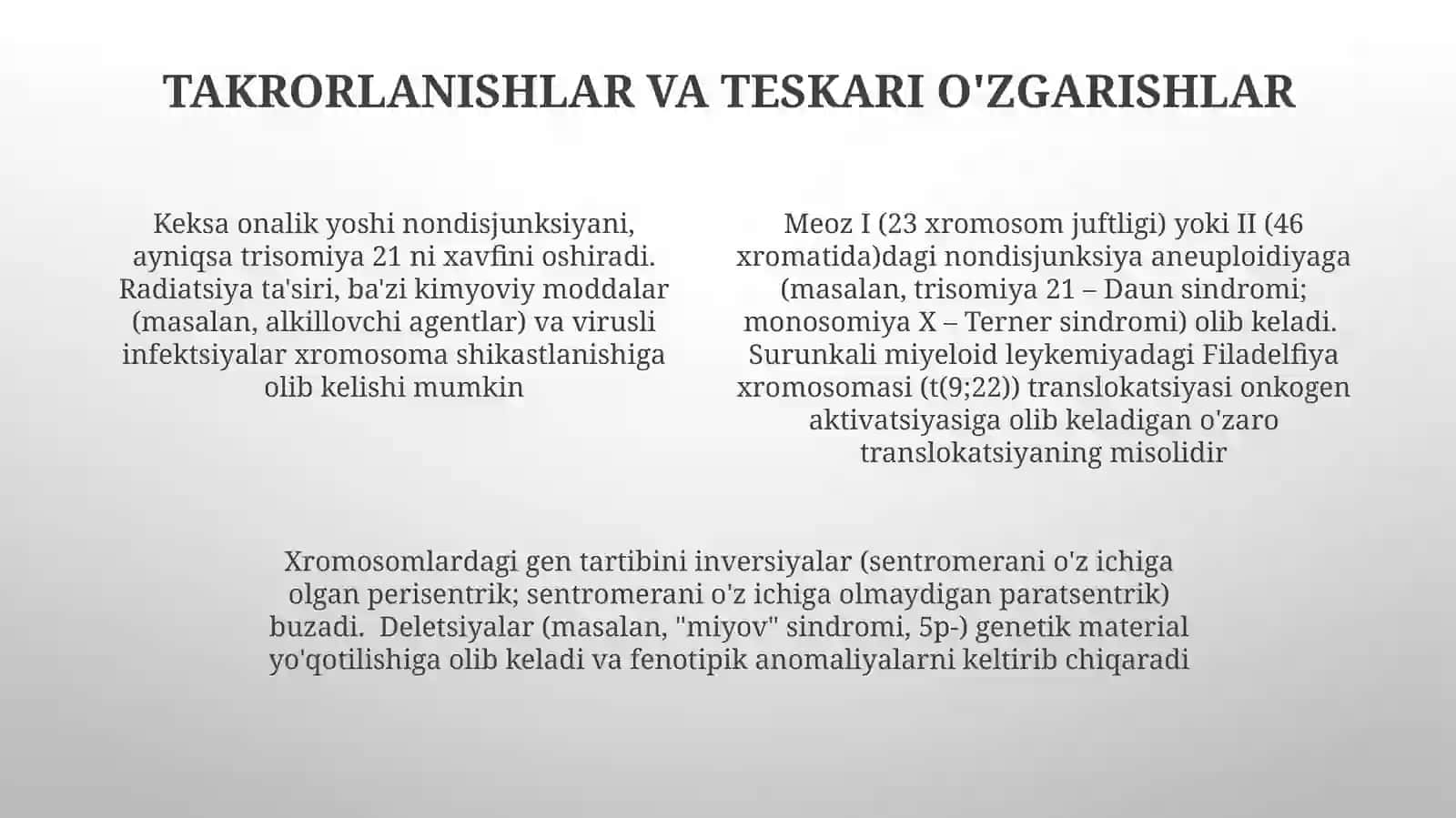 Kromosom buzilishlari 4