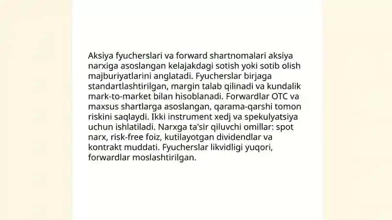 Aksiya asosidagi deriyativlar 4