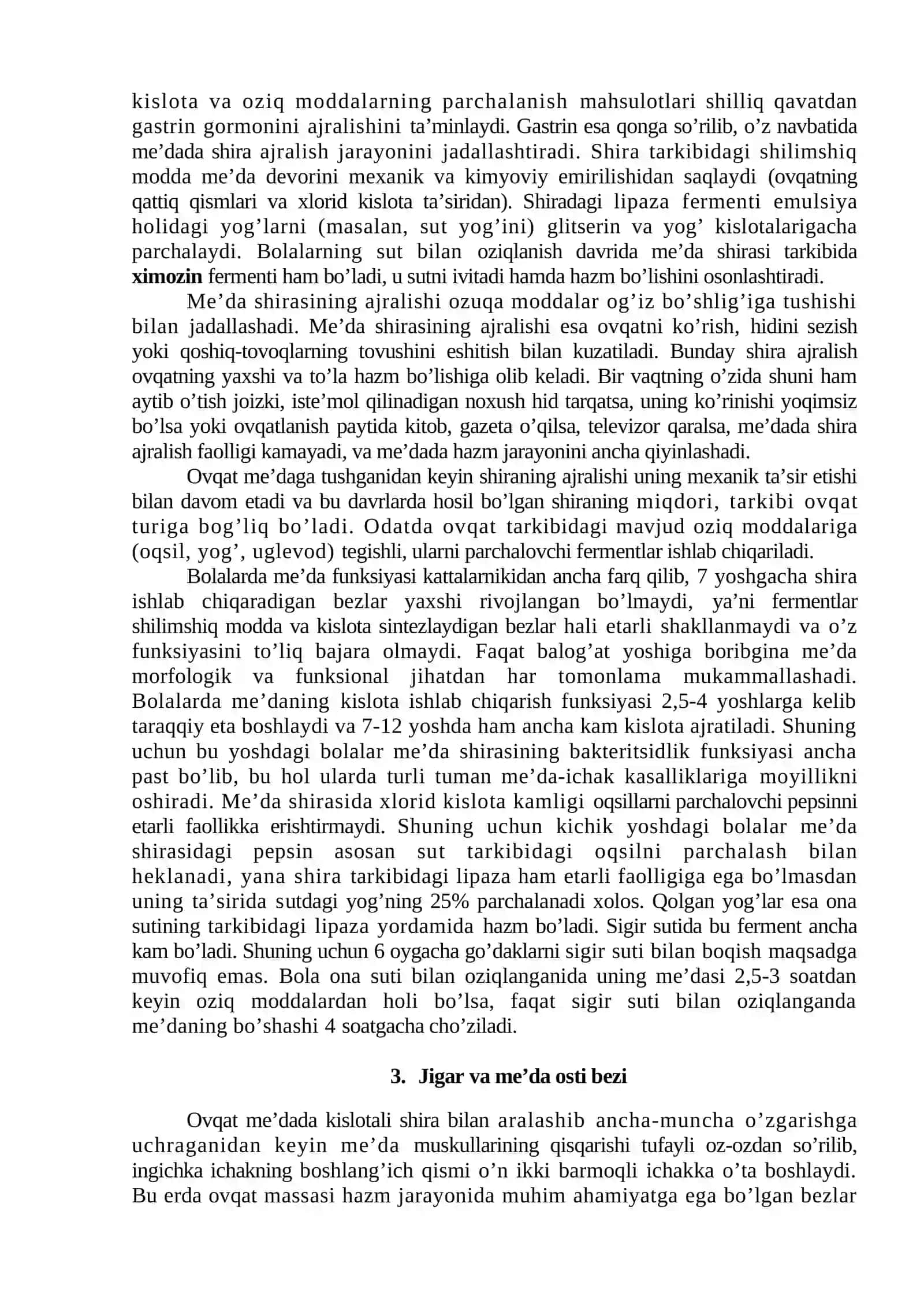 11-mavzu. Hazm va uning yoshga oid xususiyatlari 4