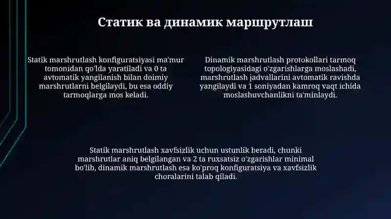Маршрутлашнинг техник усуллари 4
