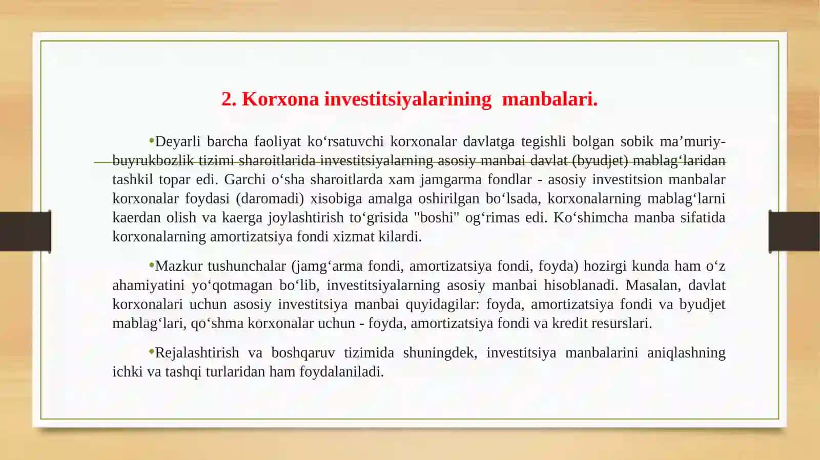 Korxonaning investitsionfaoliyati 4