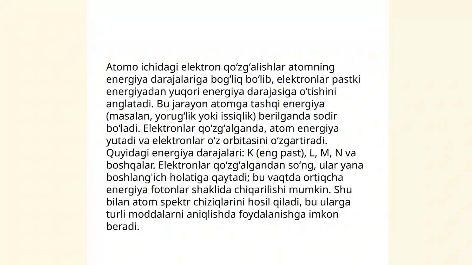 Elektron qoʼzgʼalishlarning turlari 4