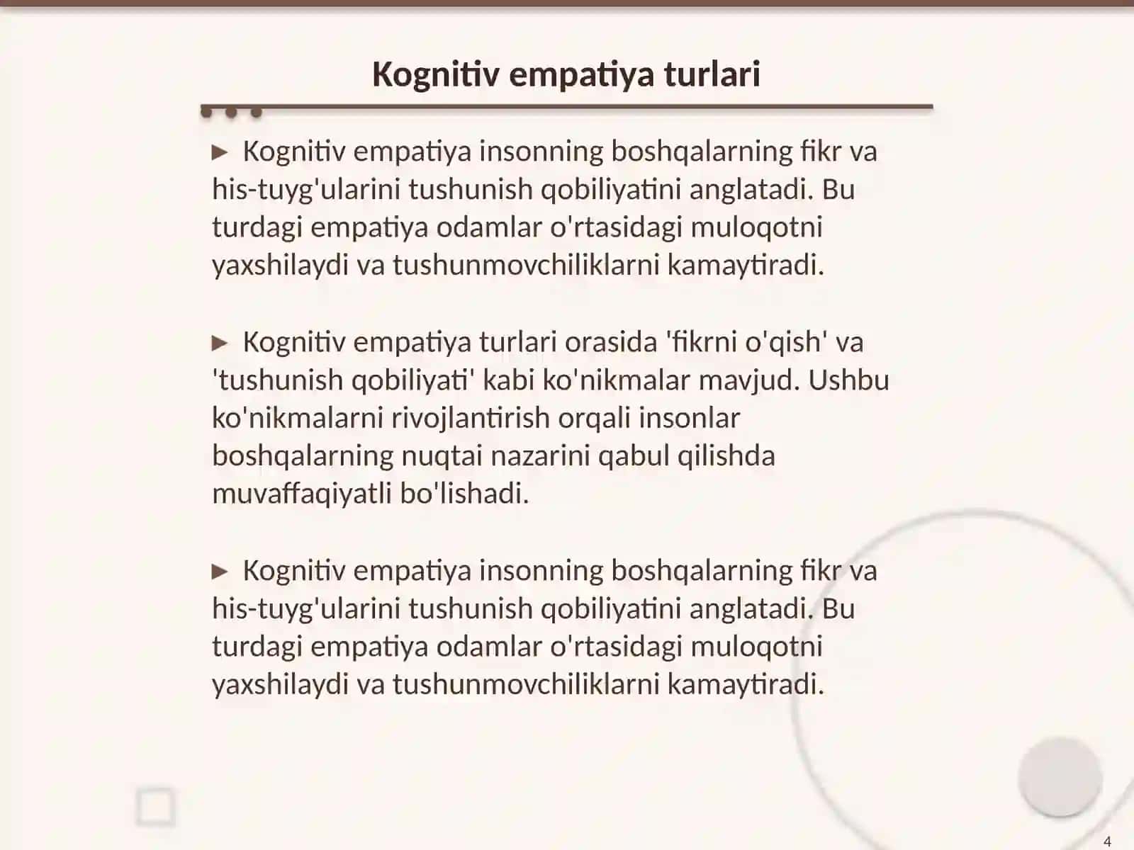 Empatiya darajasi diagnostikasi 4