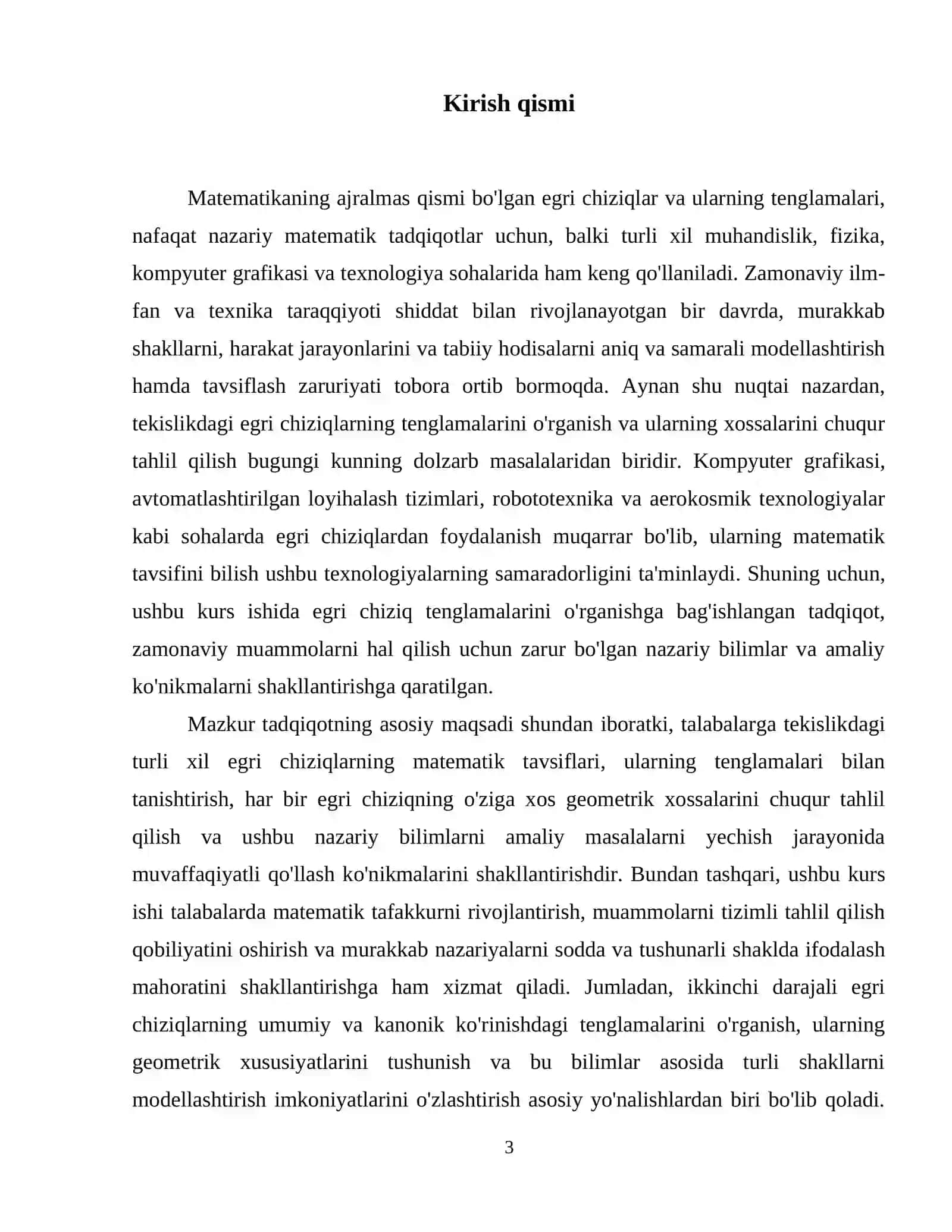 Egri chiziq tenglamalari 4