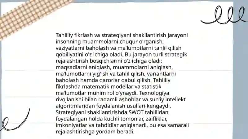 Strategiyani yaratish 4