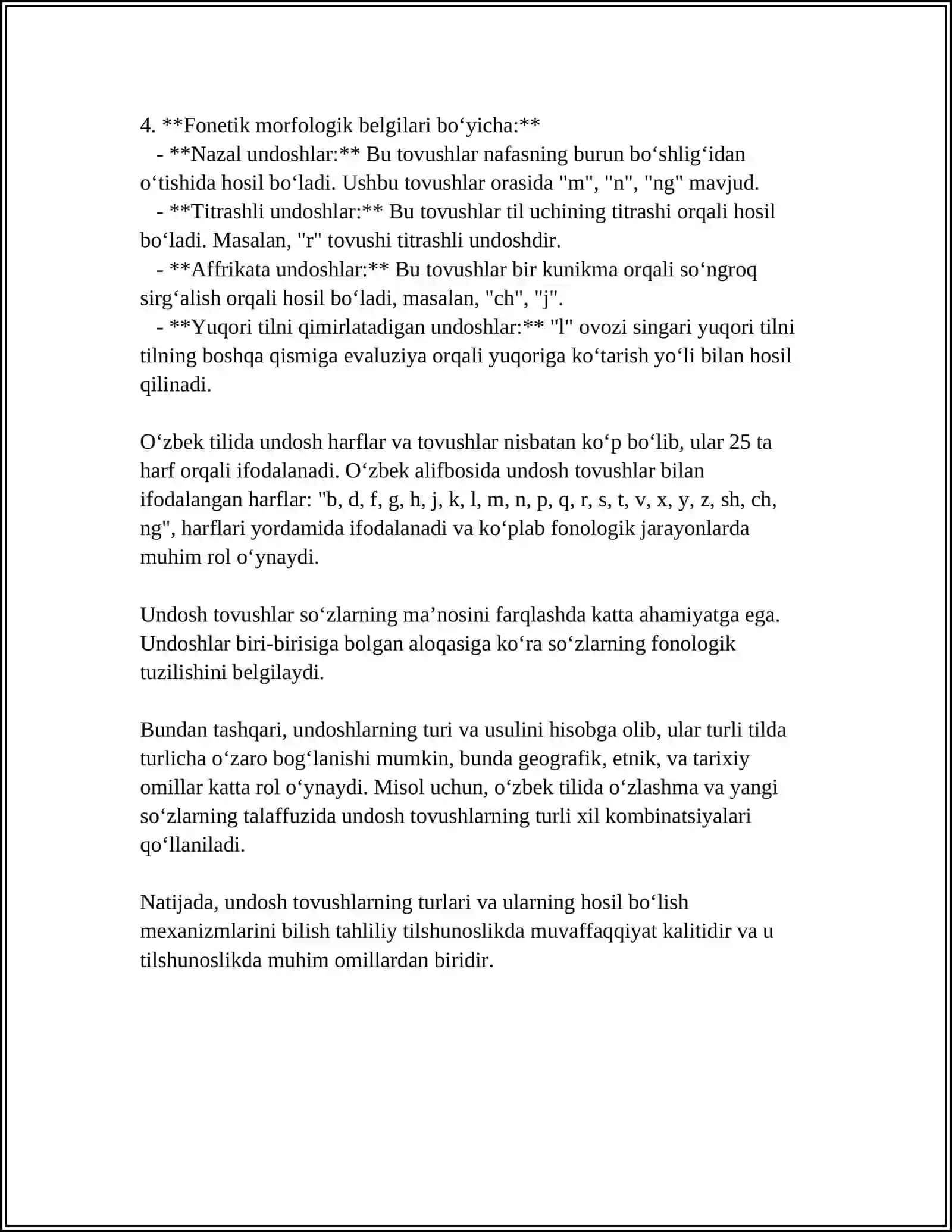 UNDOSH TOVUSHLAR 4