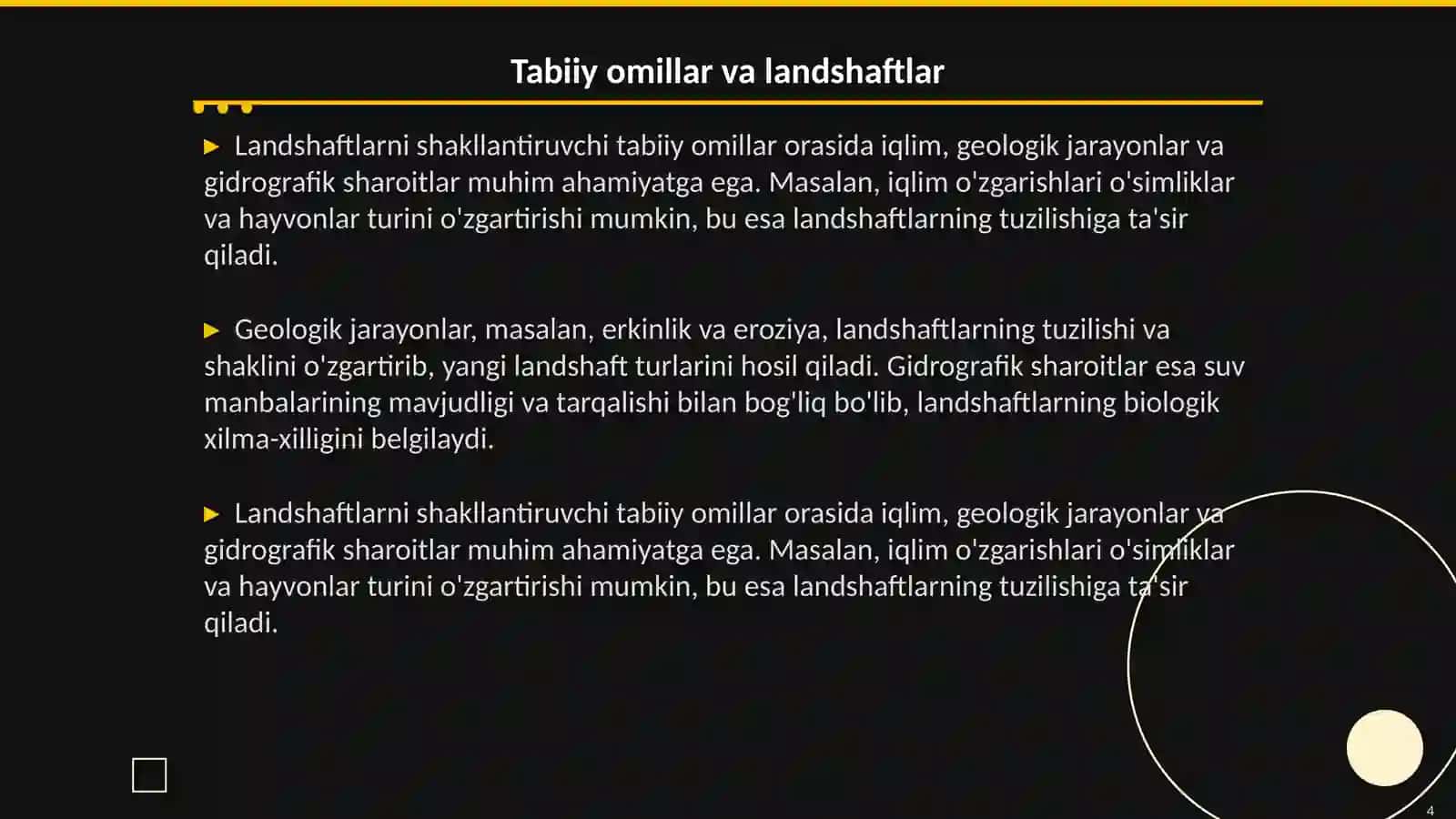 Landshaftlarni tarkibiy qismlari 4