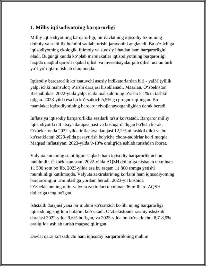 MILLIY IQTISODIYOTNING QAROR TOPISHI VA UNING MAKROIQTISODIY KO'RSATKICHLARI 4