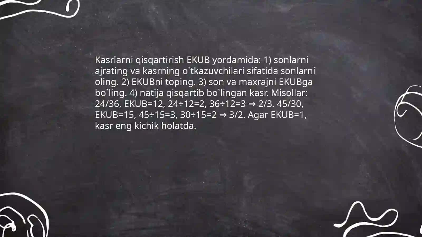 Kasr.Kasrlar ustida arifmetik amallar 4