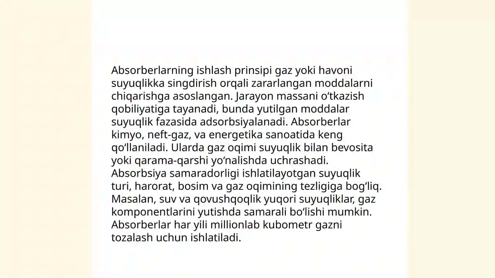 Absorberning asosiy komponentlari 4