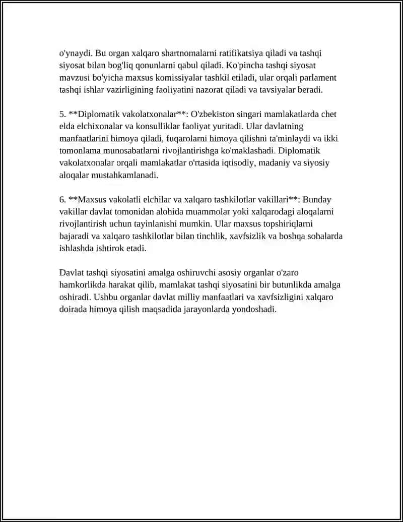 DAVLAT TASHQI SIYOSIY FAOLIYATI ORGANLARI 4