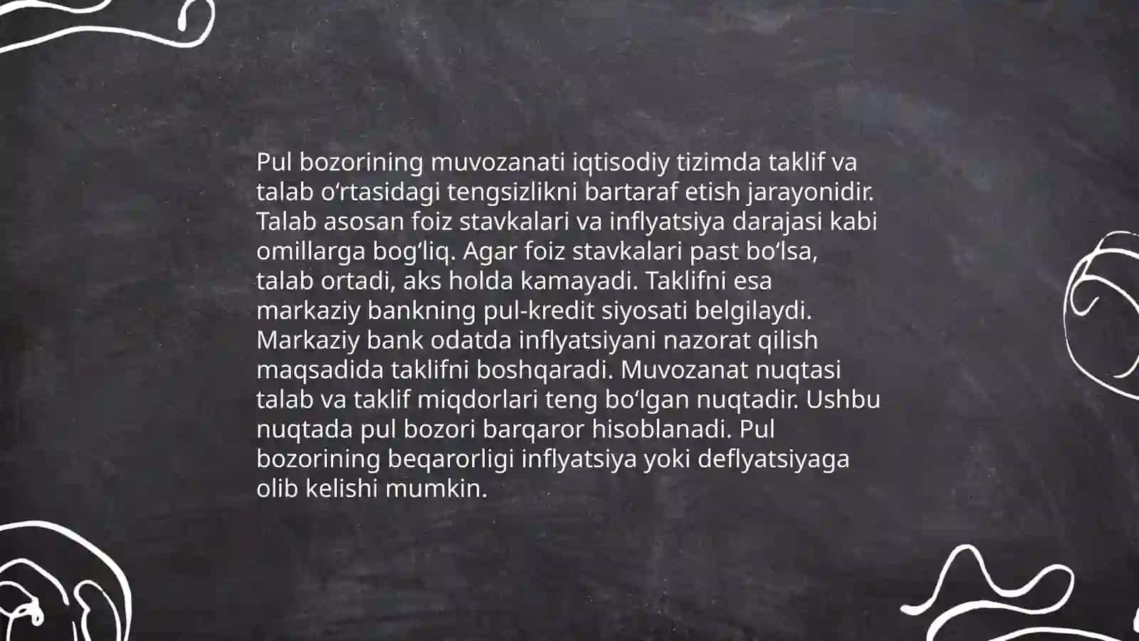 Pul bozori va taklif tahlili 4
