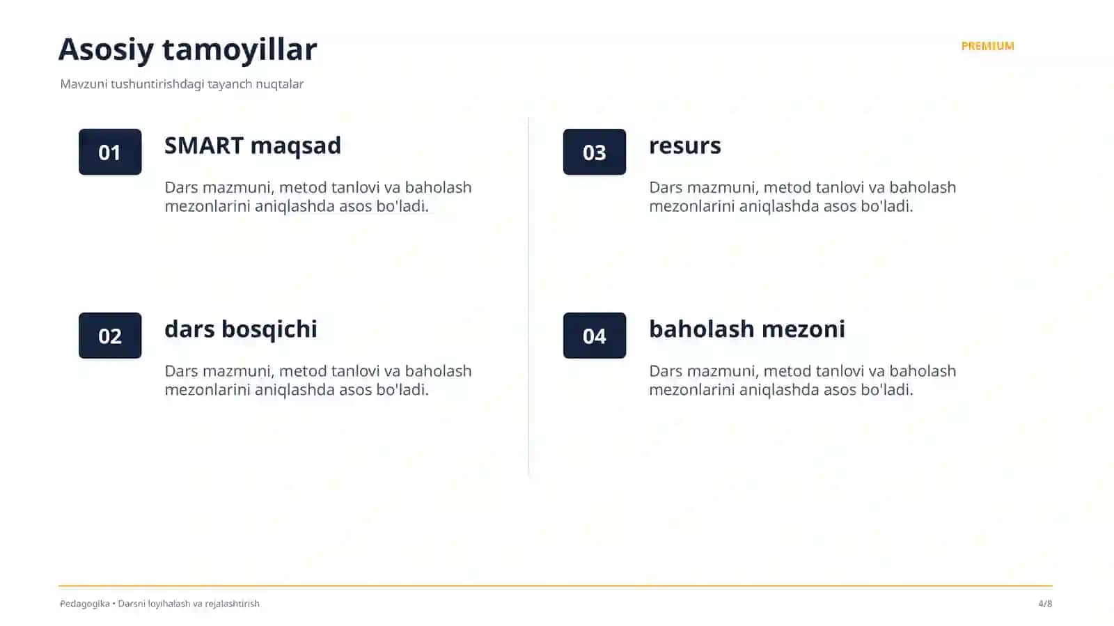 Darsni loyihalash va rejalashtirish 4