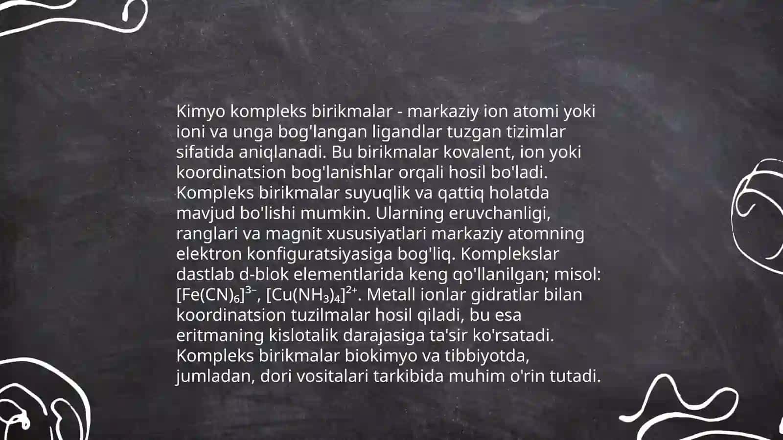 Organik kompleks hosil qiluvchilar 4