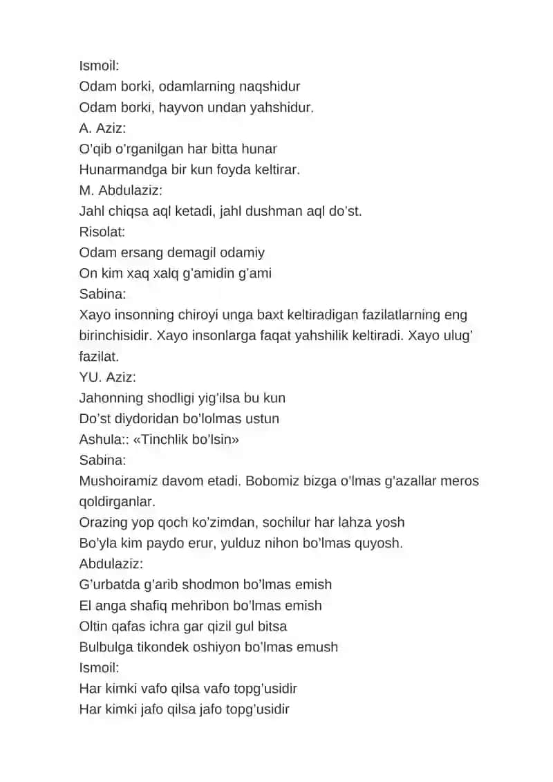 ALISHER NAVOIY SENARIY 4