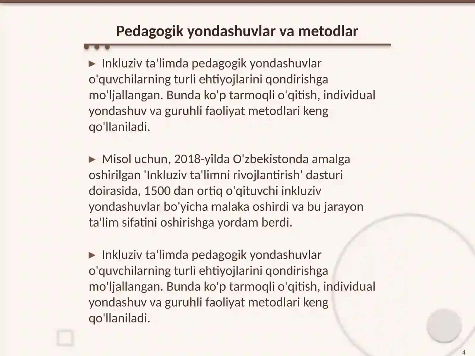 Inkluzif ta'lim tamoyillar 4