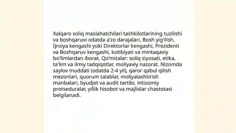 Xalqaro soliq maslahatchilari tashkilotlari 4