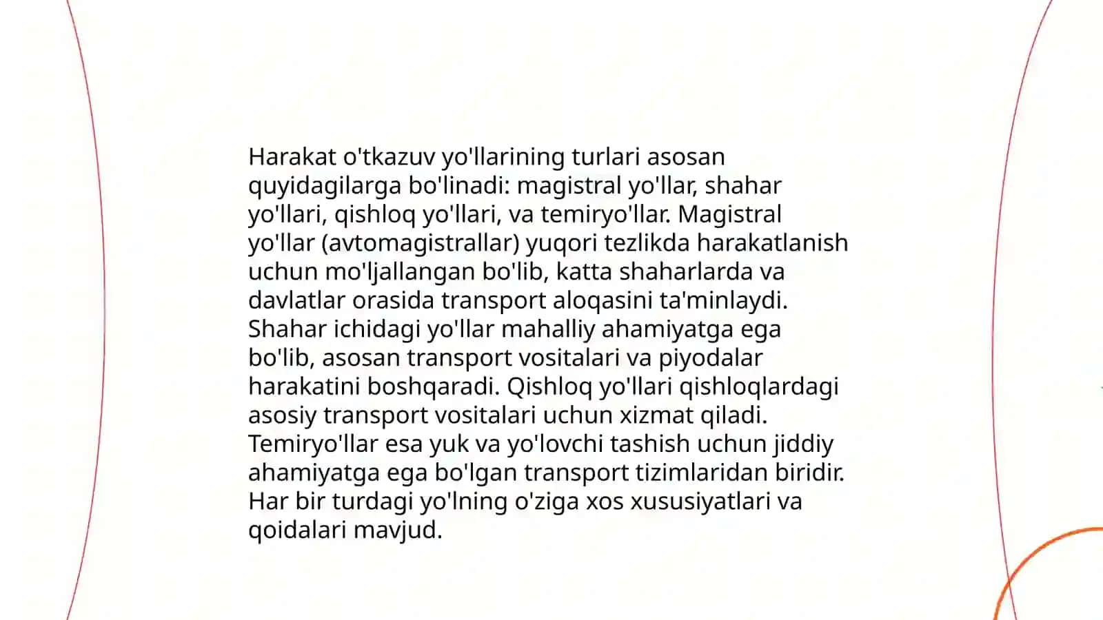 Sezuv va Harakat O'tkazuv Yo'llari 4