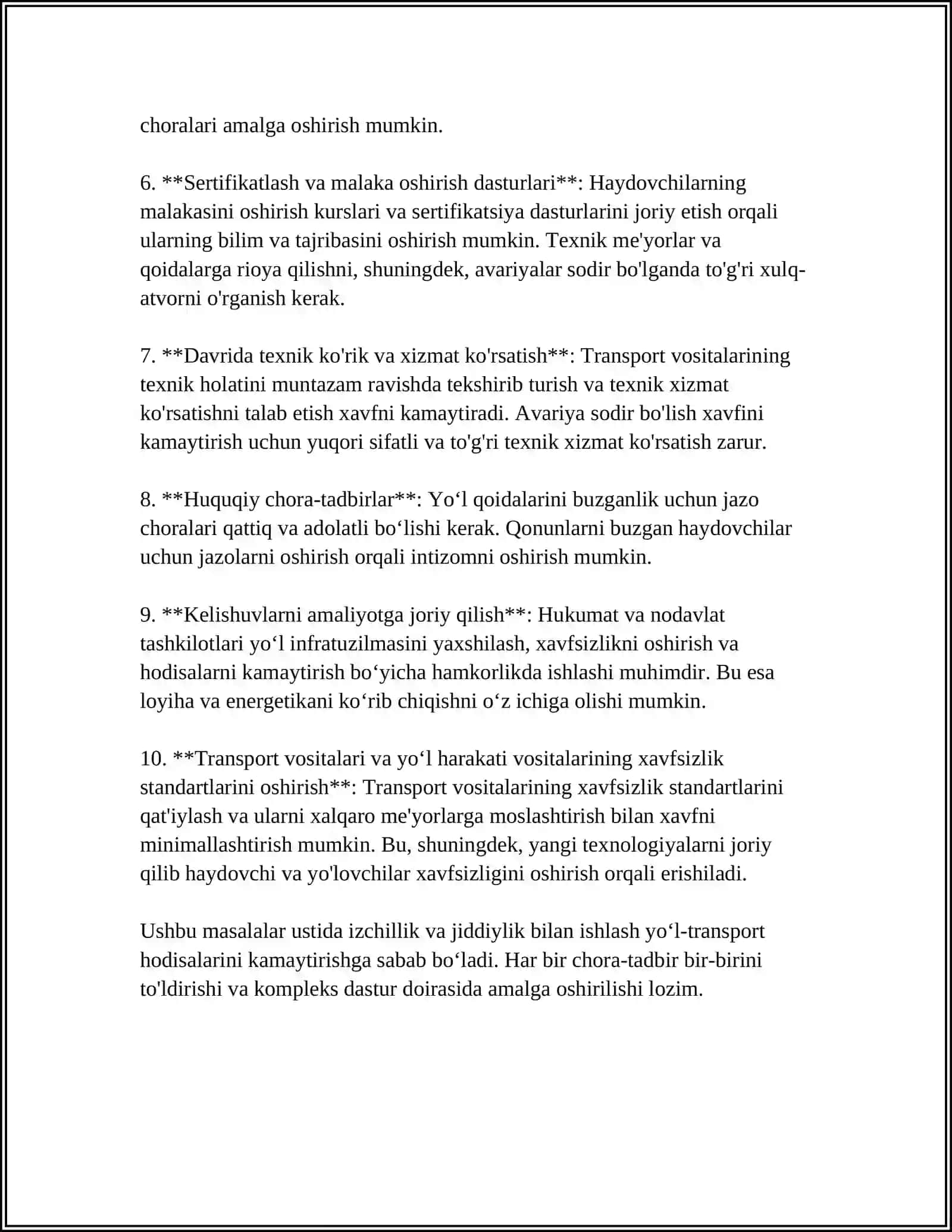 XORIJIY MAMLAKATLARDA YO'L-TRANSPORT XODISALARI PROFILAKTIKASI 4