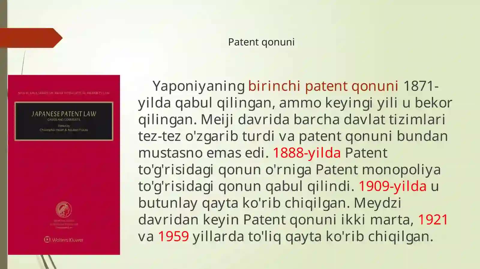 Yaponiyadagi ilk patent 4