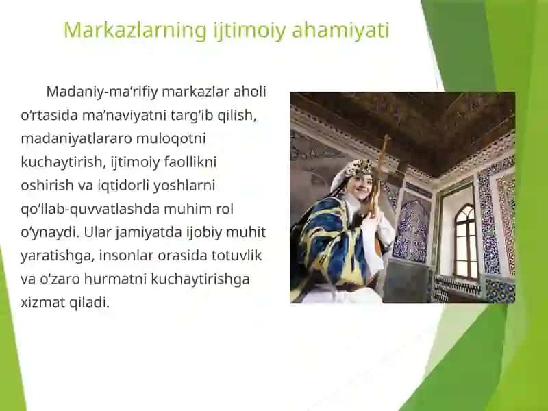 Madaniy-ma'rifiy markaz binolari haqida umumiy ma'lumotlar 4