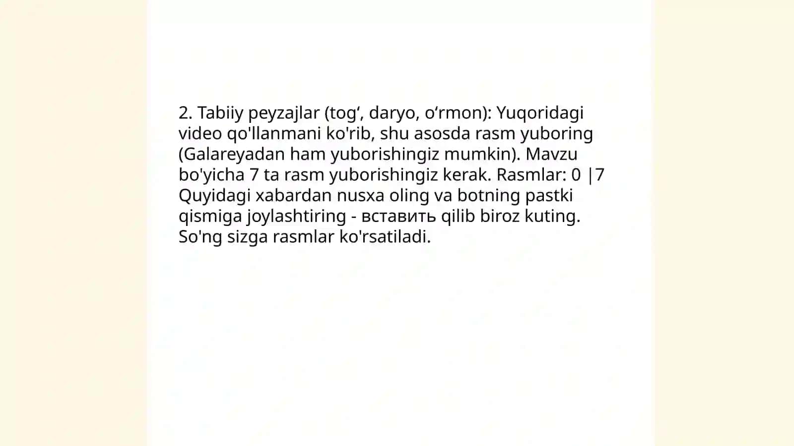 Yuqoridagi video qo'llanmani 4
