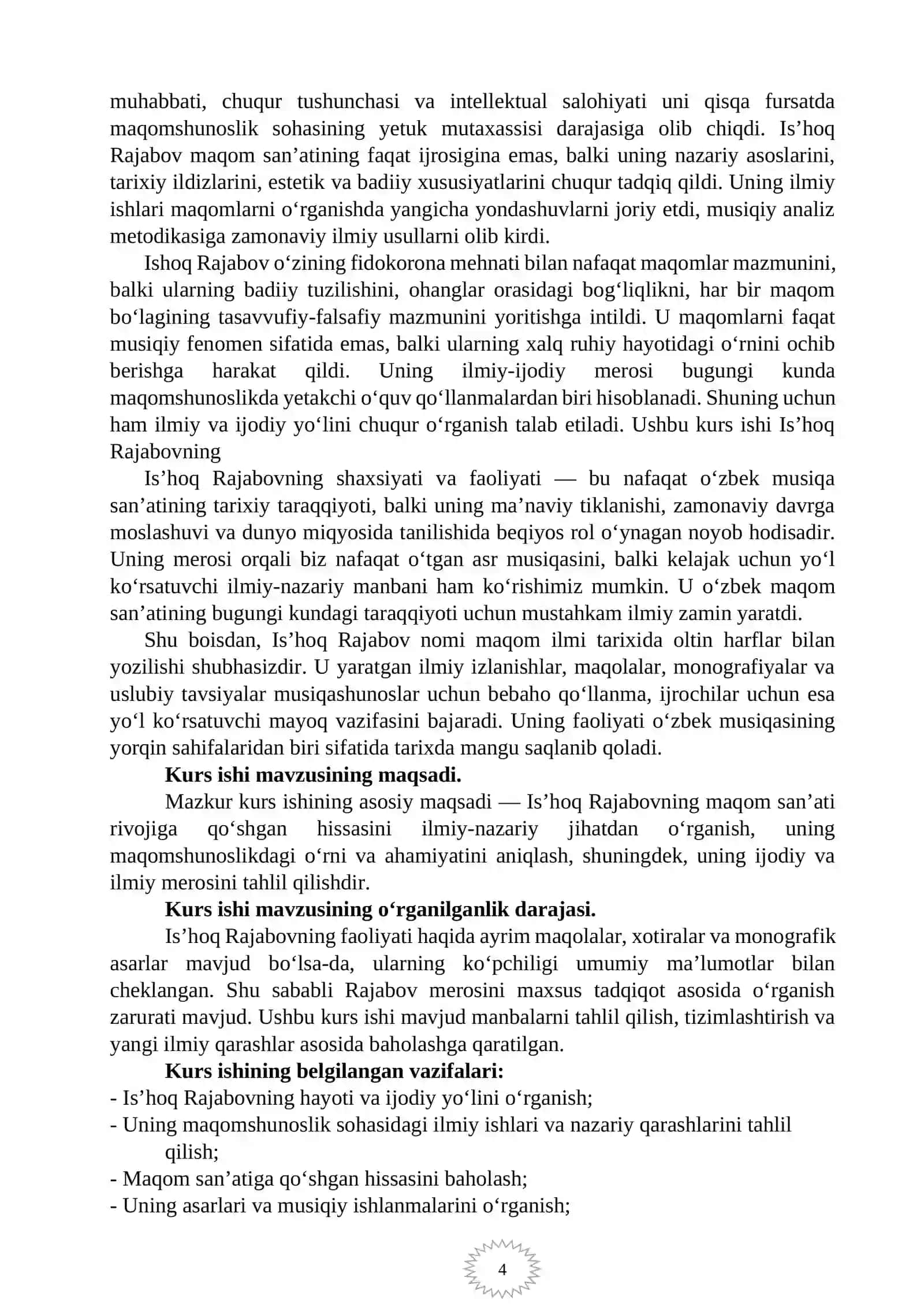 IS’HOQ RAJABOV MUSIQIY MEROSI 4