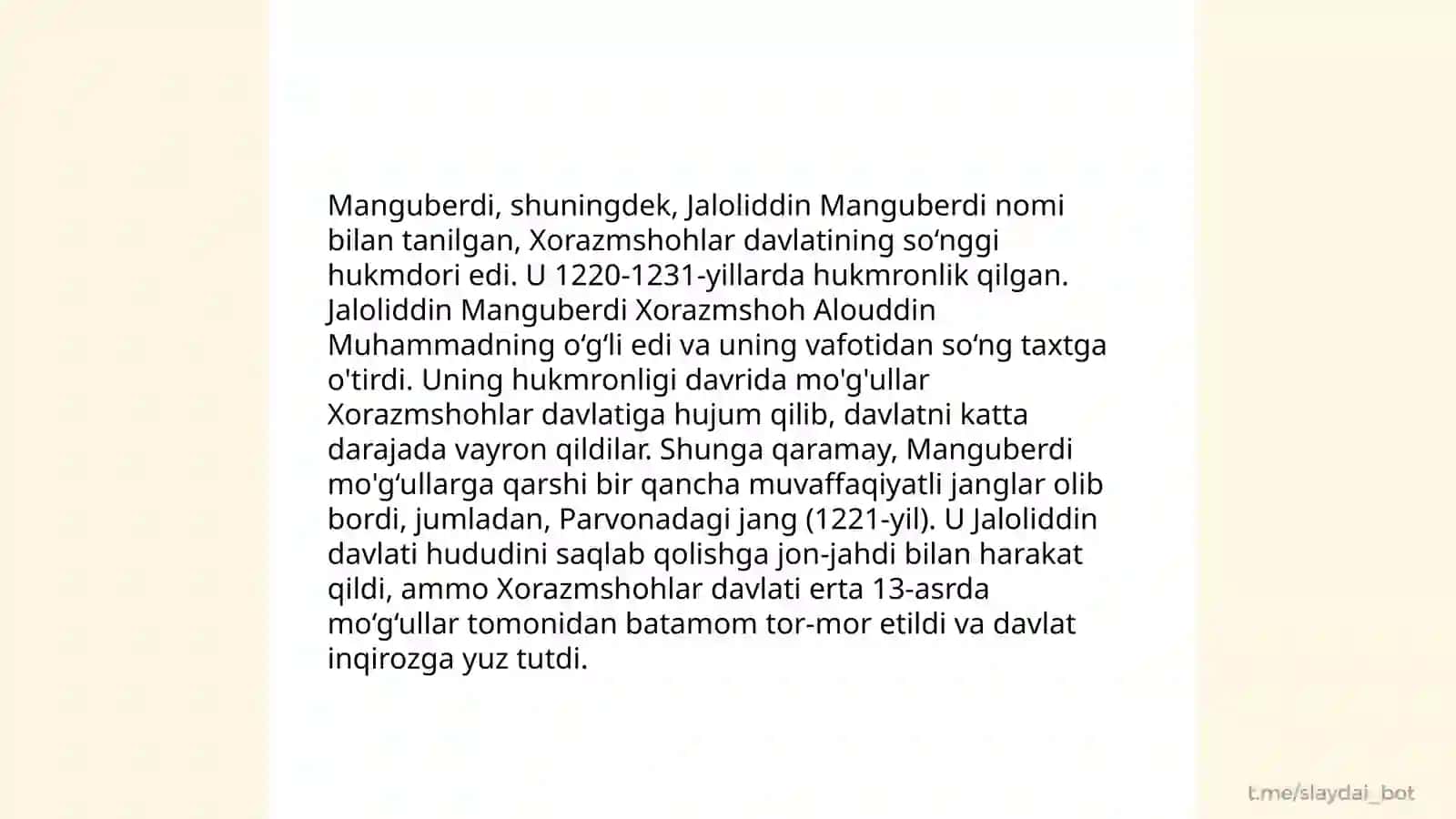 Jaloliddin Manguberdi Vatan himoyachisi 4