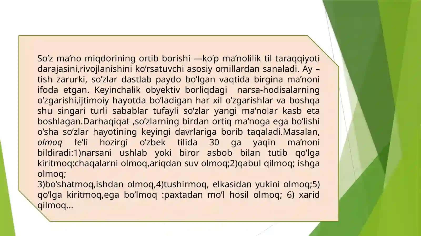 Leksikma’no taraqqiyoti 4
