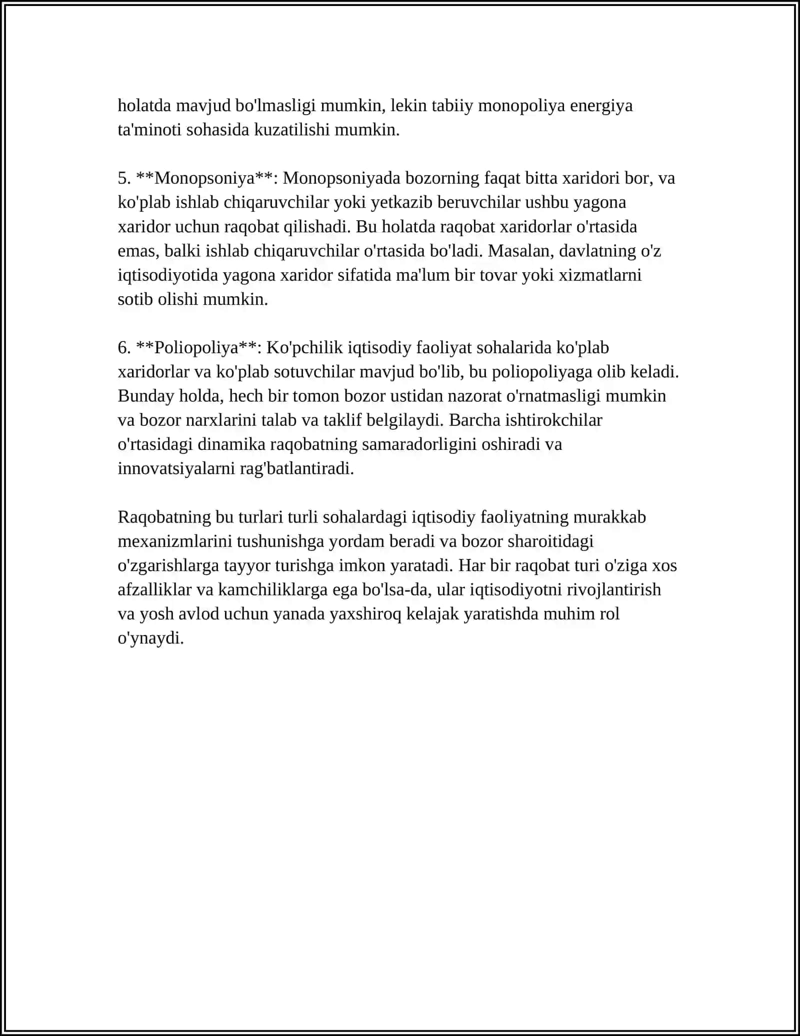 RAQOBAT VA MONOPOLIYA 4