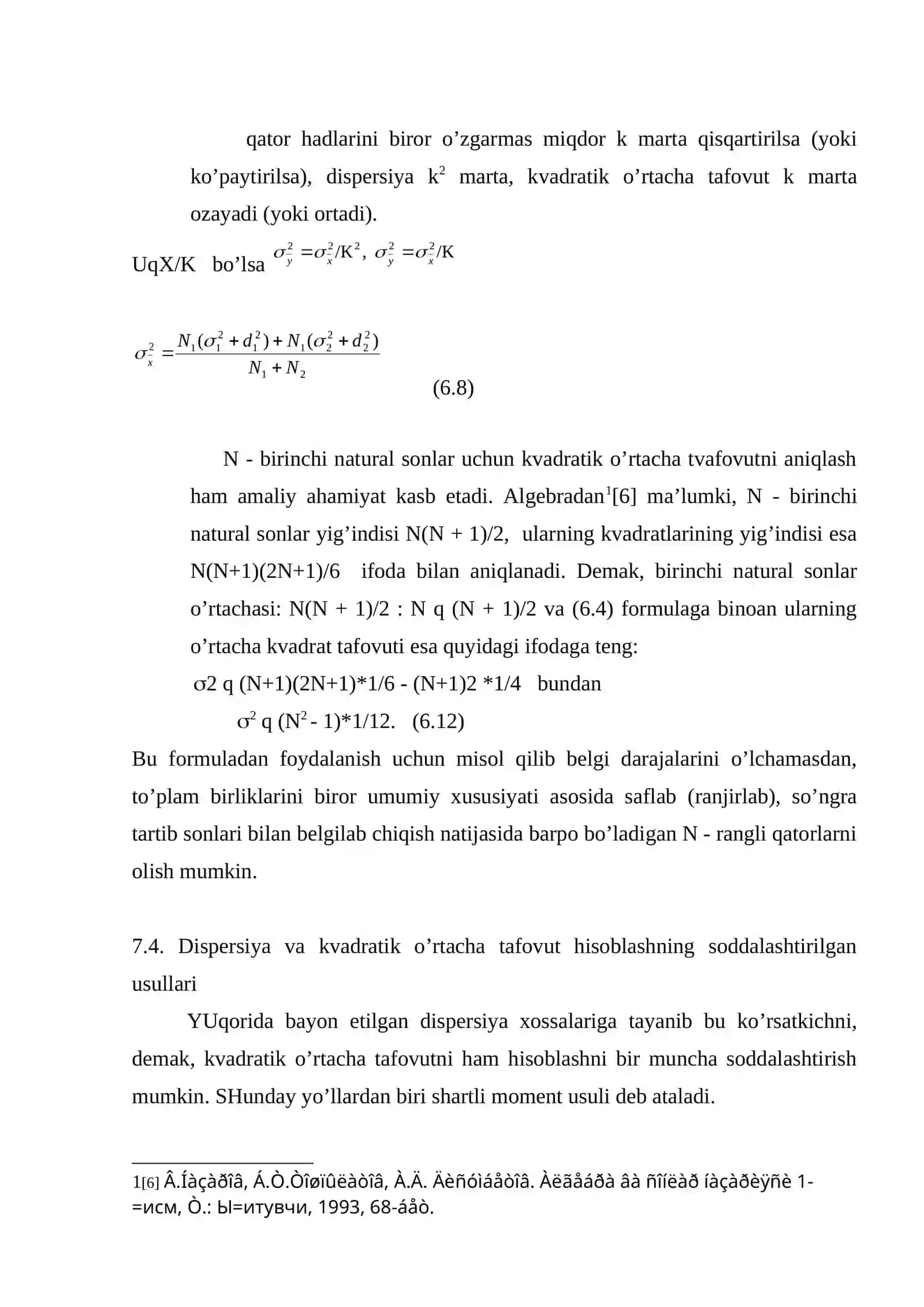 Variatsiya ko’rsatkichlari 4