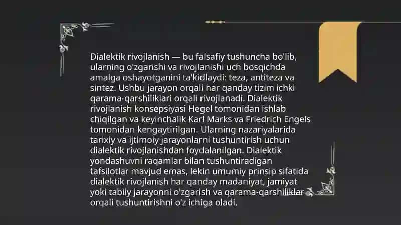 Rivojlanishning umumiy qonunlari va kategoriyalari 4
