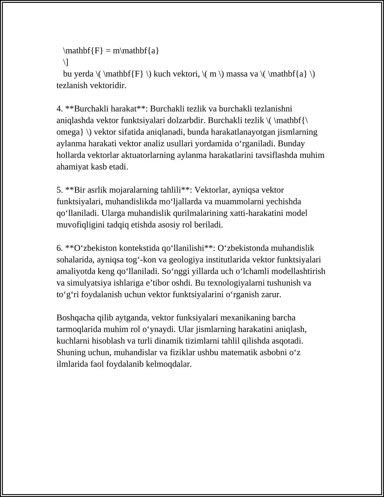 VEKTOR FUNKSIYALARNING FIZIKADAGI TADBIQLARI 4