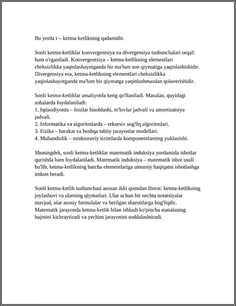 SONLI KETMA-KETLIK VA UNING LIMITINI OʻRGATISH METODIKASI 4