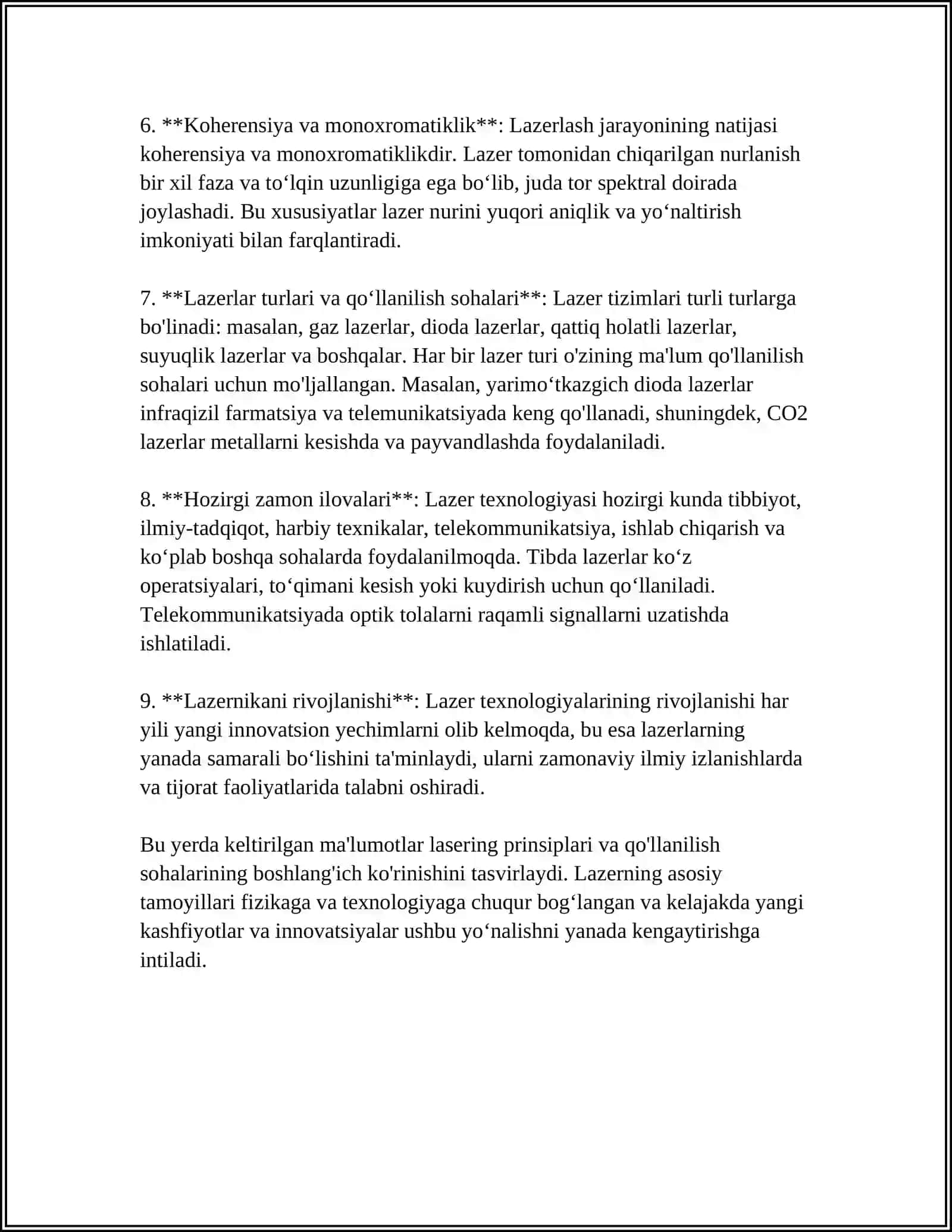LAZER NURINING TIBBIYOTDA QÖLLANILISHI 4