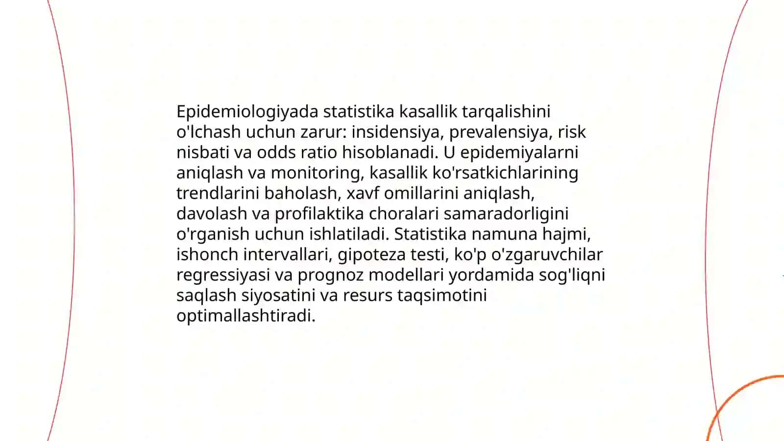 Tibbiyotda statistikaning maqsadi va ahamiyati - Abayev Og'abek 4