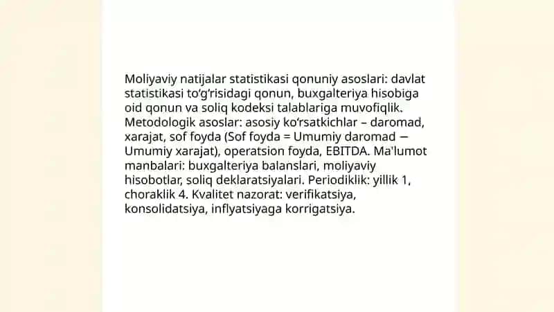 Moliyaviy natijalar statistikasi 4
