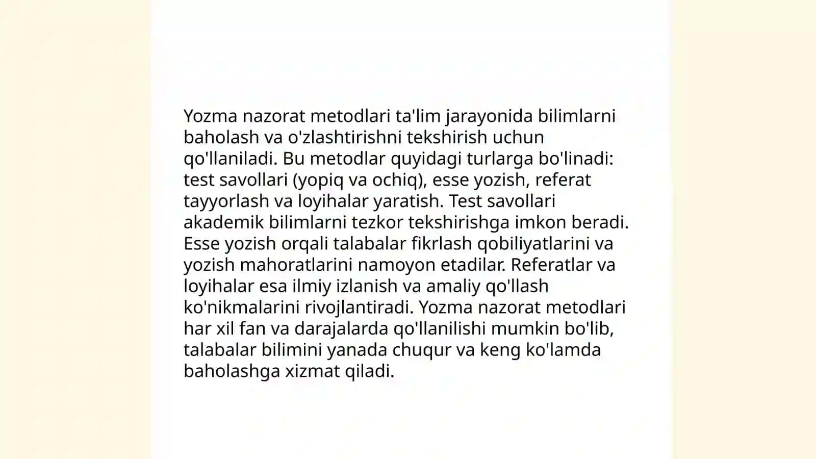 Ogʻzaki nazorat metodlari: afzalliklari va kamchiliklari 4
