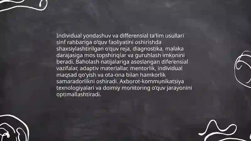 Sinf rahbarining o' quv faoliyati samaradorligini oshirish yo’llari 4
