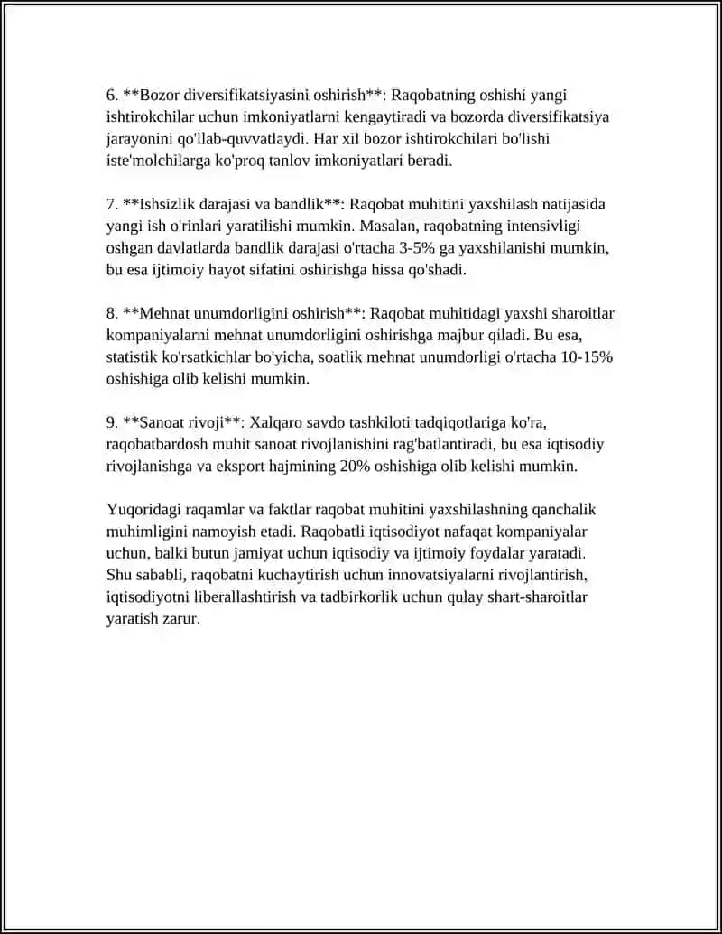 Raqobatni Rivojlantirish va Iste'molchi Huquqlarini Himoq Qilish 4