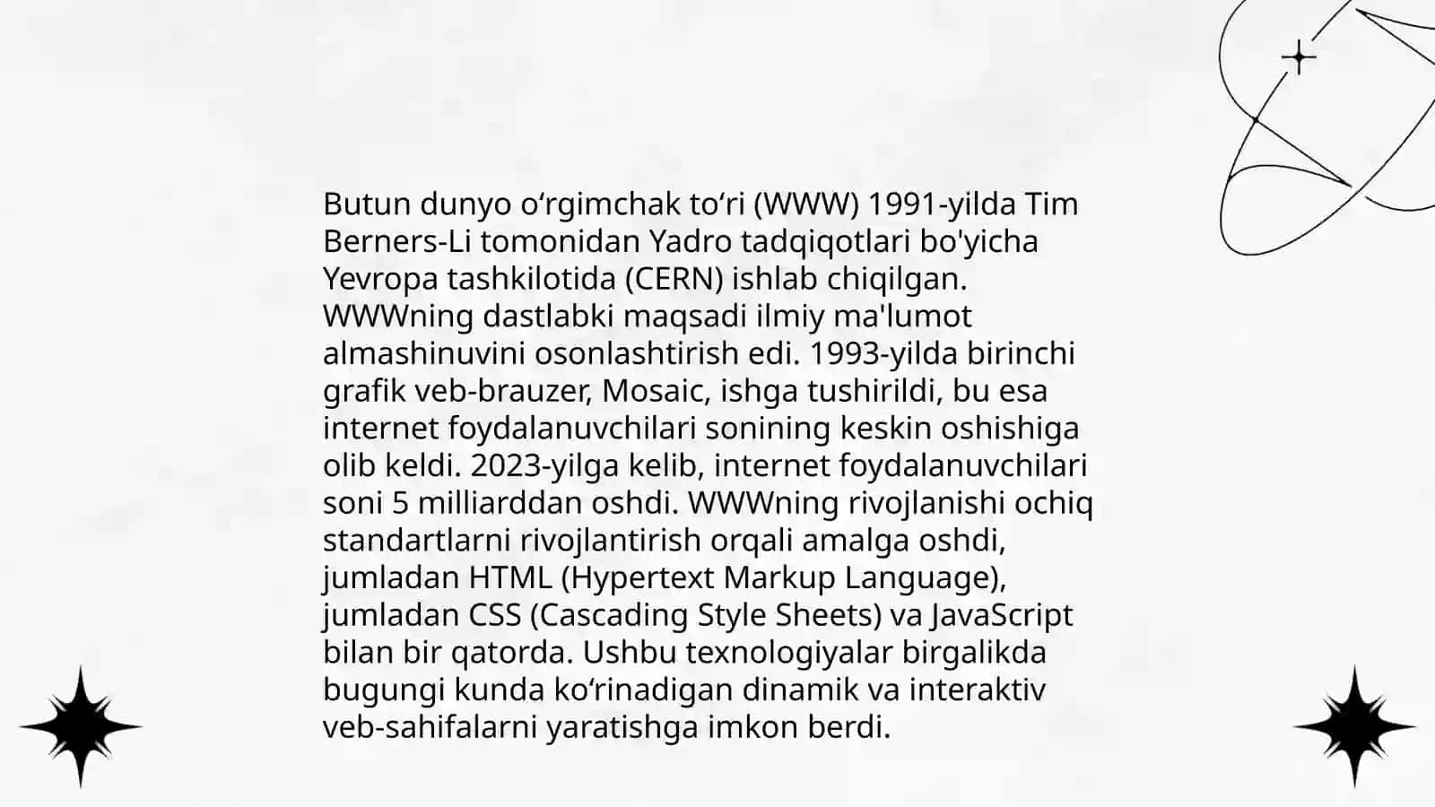 Internetning zamonaviy xizmatlari va rivojlanish tarixi 4