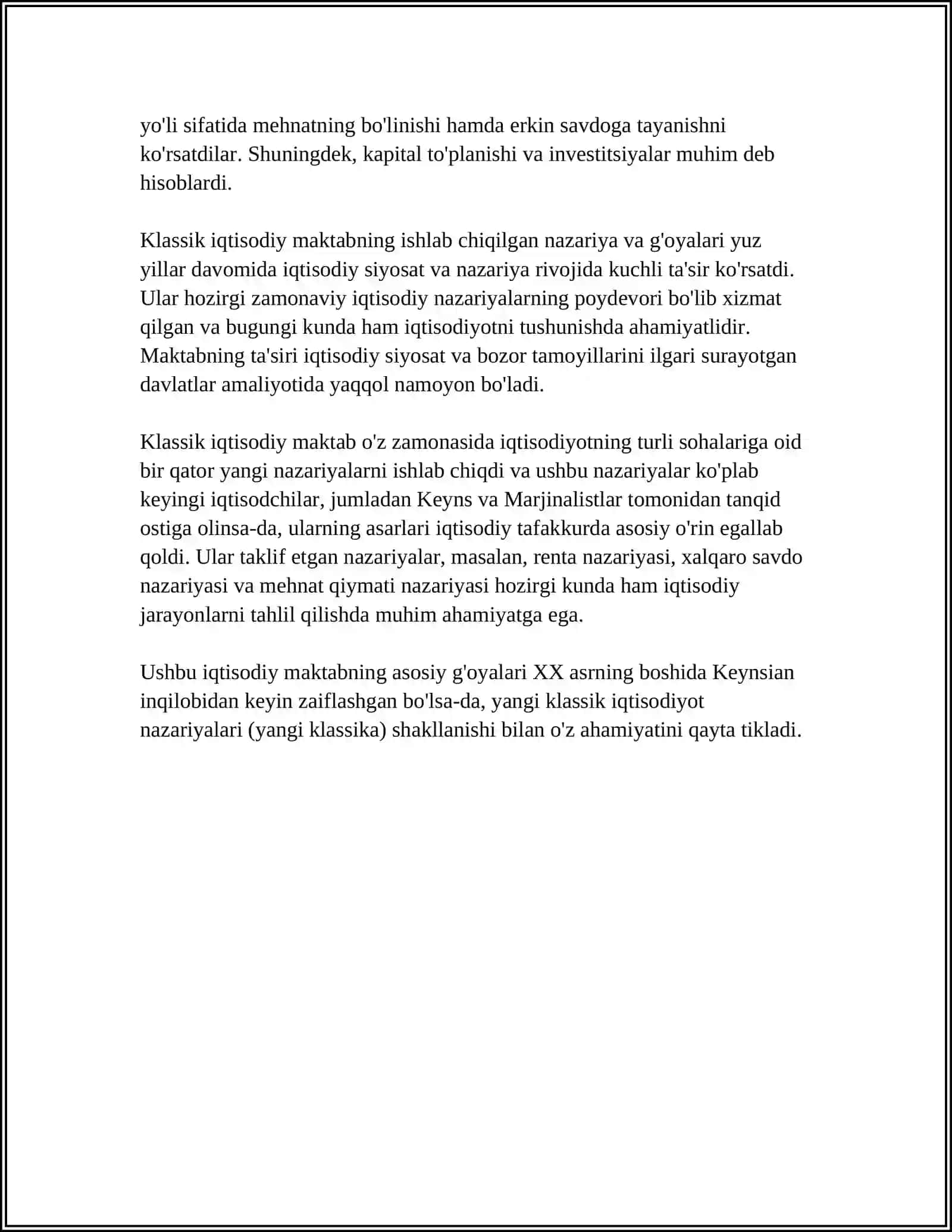 KLASSIK IQTISODIY MAKTABNING VUJUDGA KELISHI 4