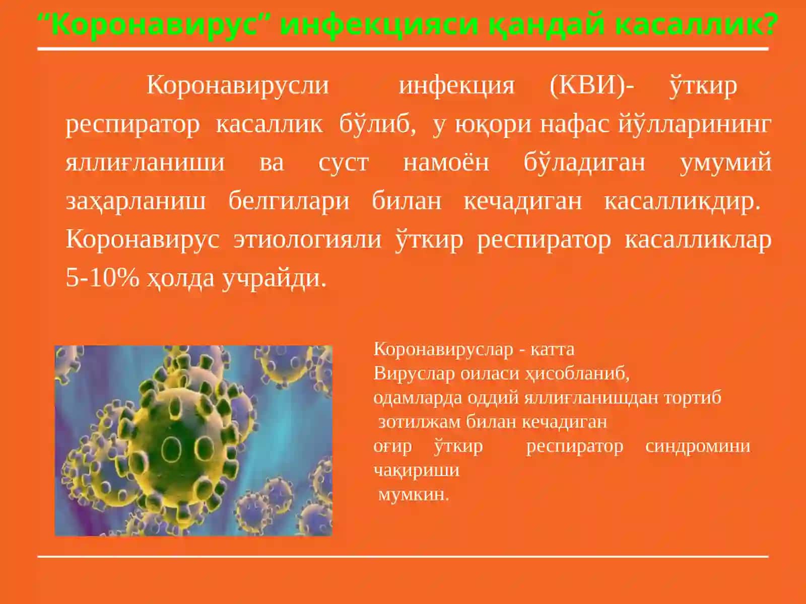 Koronavirus va uning hozirgi zamondagi muammolari 4