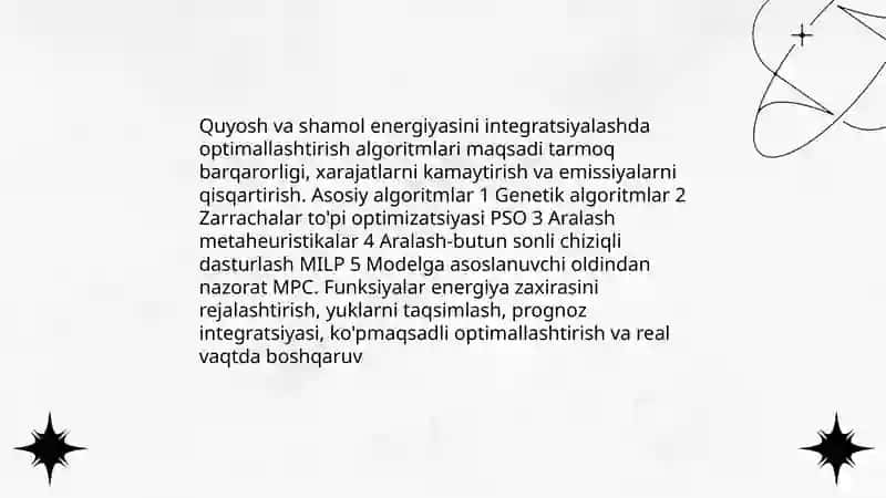 Energetikaning dolzarb muomolarini hal qilishda algarimik yondashuvlar 4