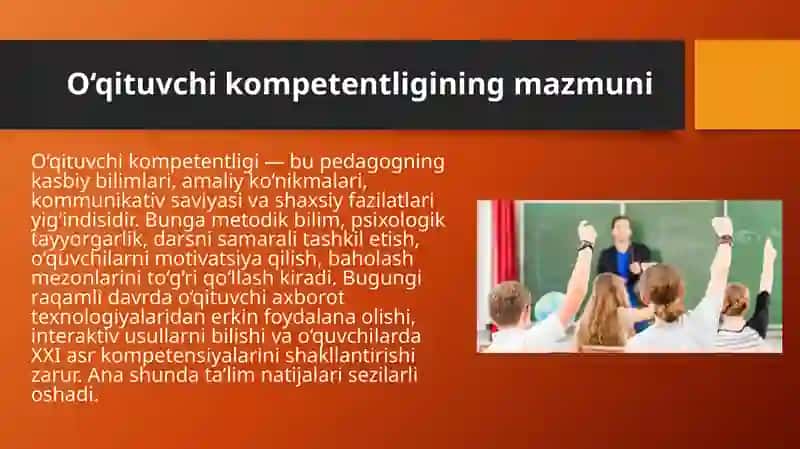 Taʼlim sifatini oʻzgartirishda oʻqituvchi kompetentligining roʻli 4